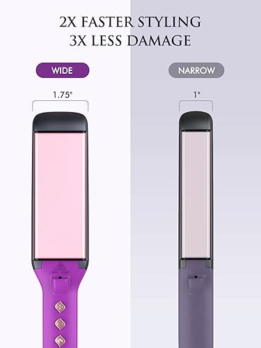 Miniatura 6 de LANDOT Plancha de pelo de plancha plana para un peinado rápido cabello grueso, largo y grueso alisador de cerámica de 1-34 pulgadas para menos