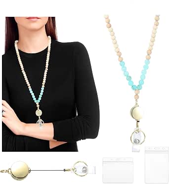 Freshwater Pearl Lanyard For Women - ID Badge Holder, Teacher Lanyard, Eyeglass Chain - Dark Gray Black - View #2