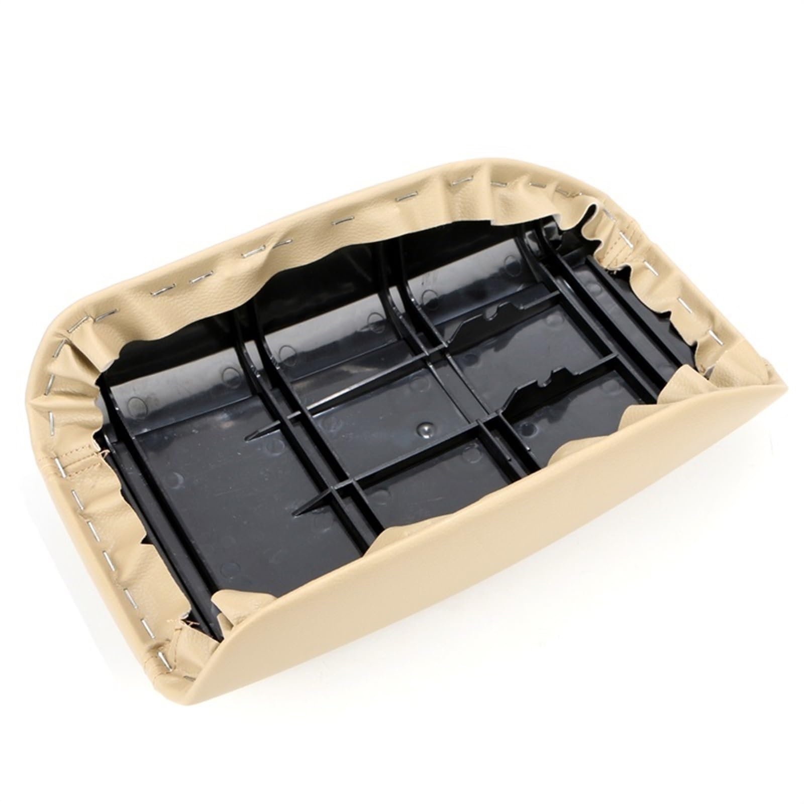 Mittelkonsolen-Organizer für Autos Für Volvo S80 1999-2006 ABS Auto Armlehne Abdeckung Leder Center Konsole Deckel(Beige)