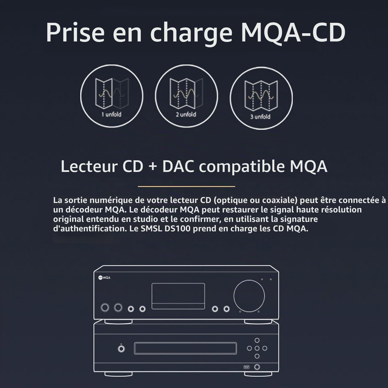 SMSL DS100 DAC MQA amplificateur pour casque CS43131 mini DAC audio stéréo