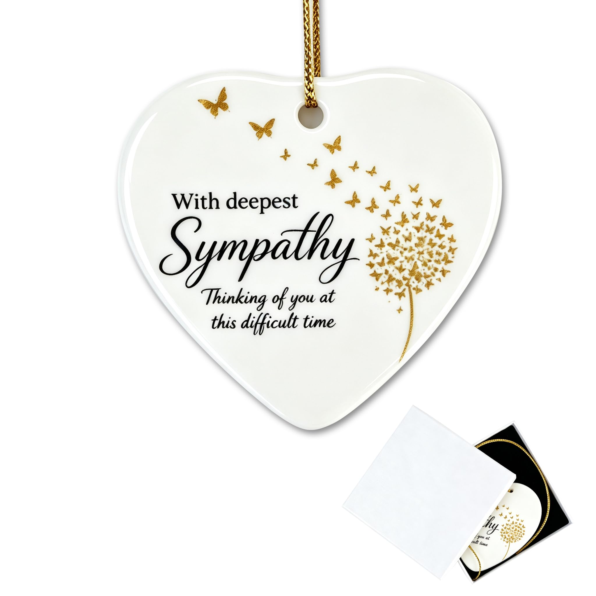 Mitibet 1 Pack, Sympathy Gifts, Memorial Ceramic Heart, Condolence Plaque