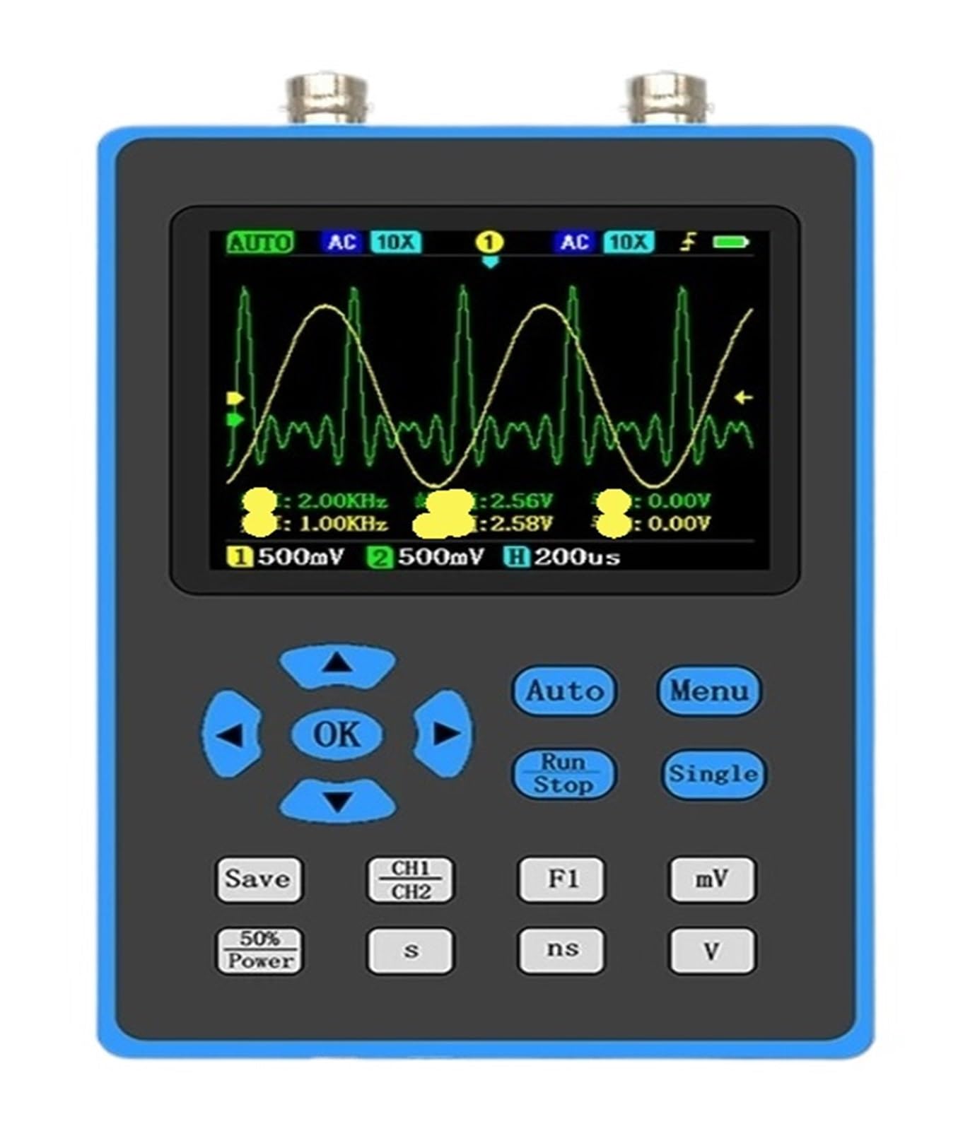 Oscilloscope numérique D-SO2512G/D-SO2511G, bande passante de 120M, double/simple canal, affichage de sensibilité verticale de 10mv, analyse FFT(DSO2512G)