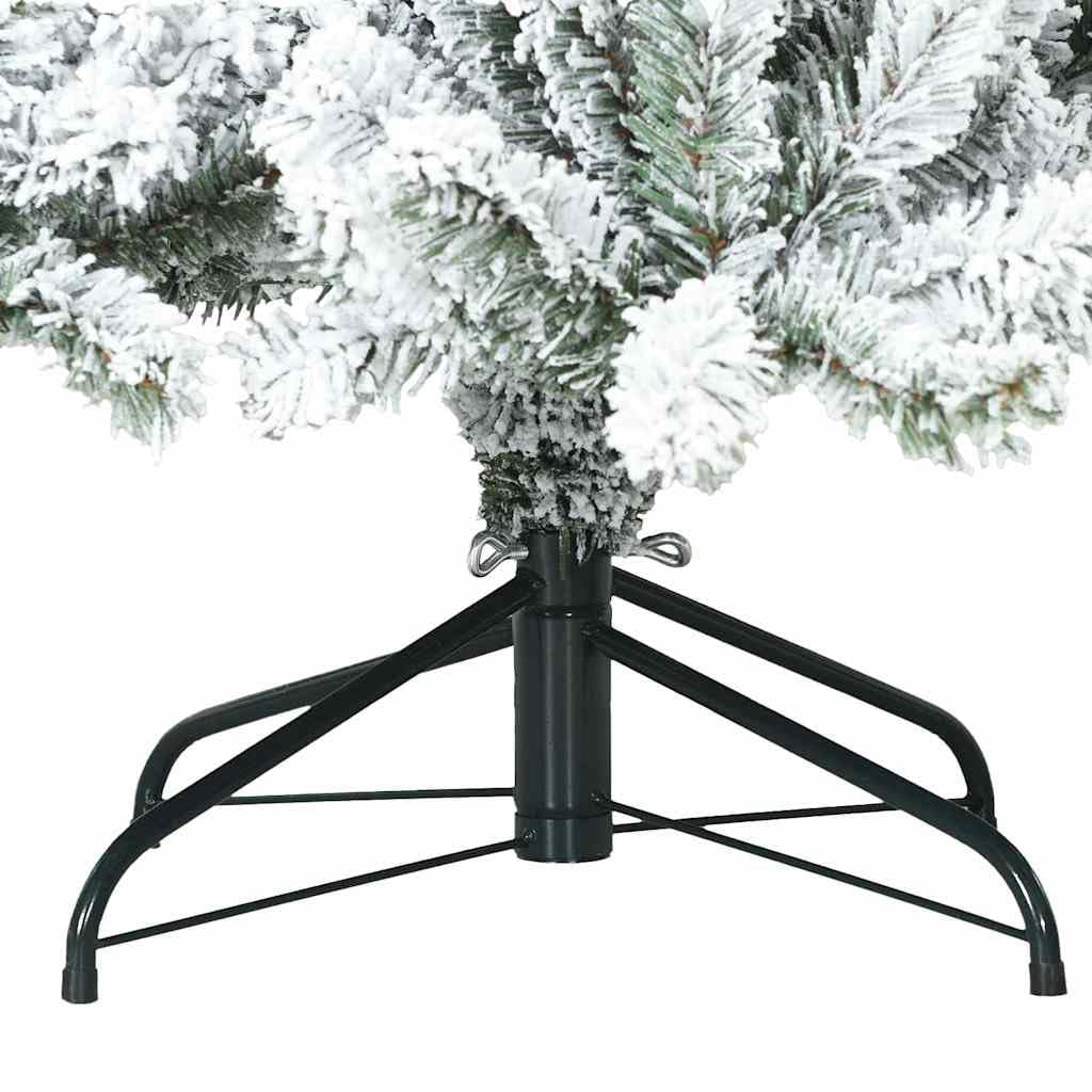 Künstlicher Weihnachtsbaum 210 cm schneebedeckt weiß mit Scharnierästen und faltbarem Metallständer, naturgetreu, klappbar, für Wohnzimmer, Garten, Büro