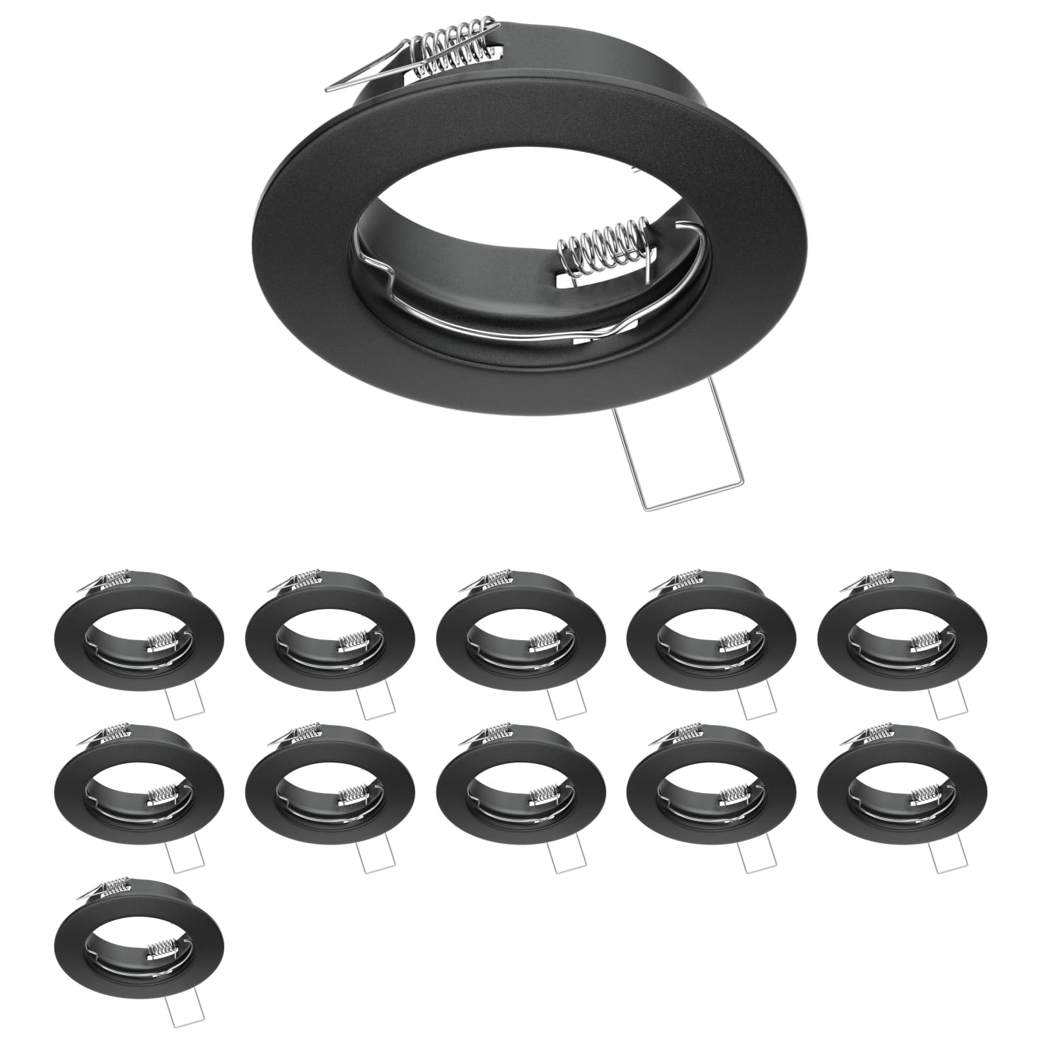 ledscom.de 12x Deckeneinbaurahmen FERE, rund, schwarz matt
