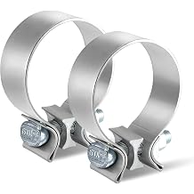 LLWNWPPER 2.5 Exhaust Clamp, 2PCS Narrow Band Muffler Clamps