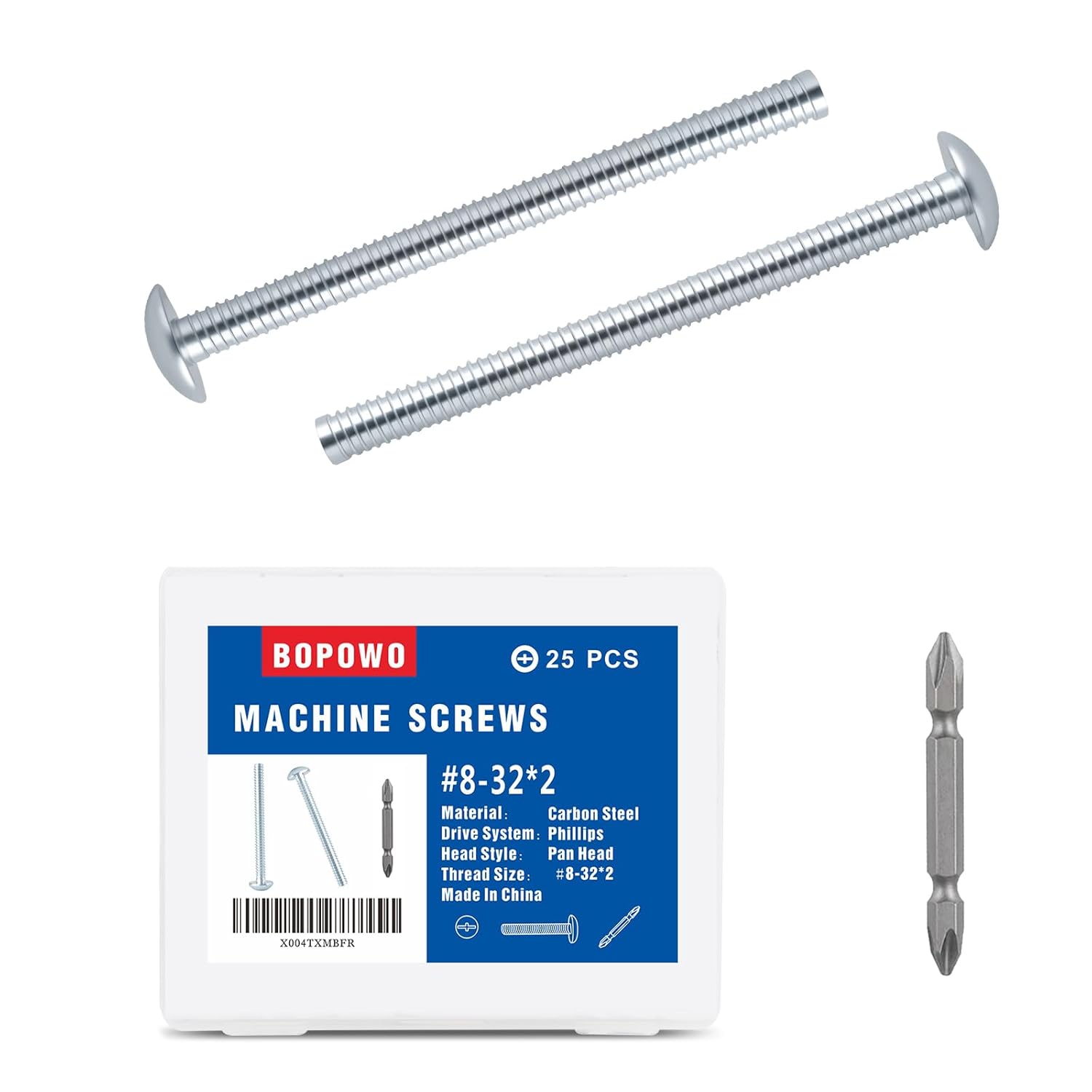Machine Screws - 8-32 x 2（25pcs）, Perfect Fit for Knob and Pull Installation, Machine Thread Screws for Drawers & Doors