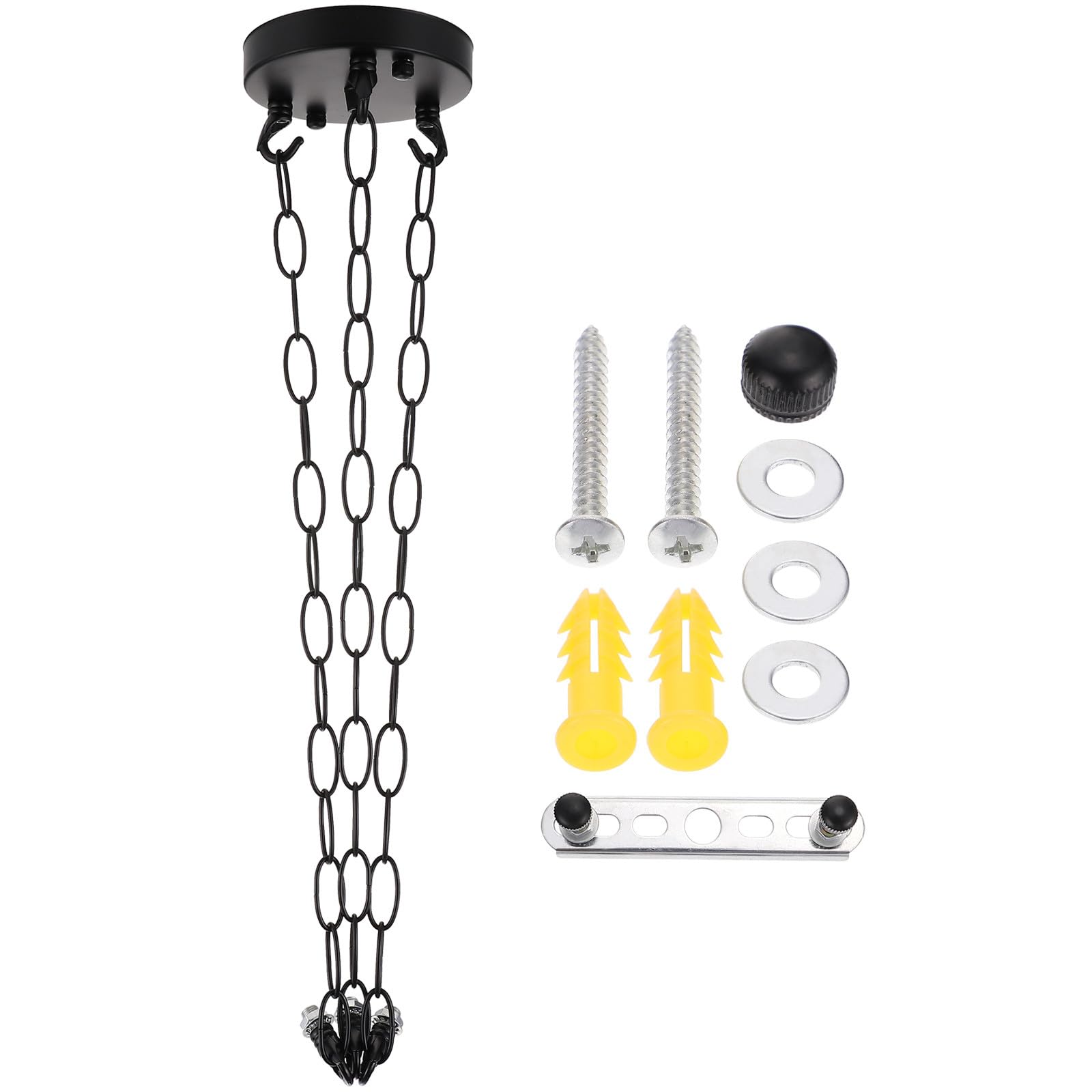 Rosace de fixation de lustre en fer 12cm avec 3 chaînes de 50cm BESPORTBLE