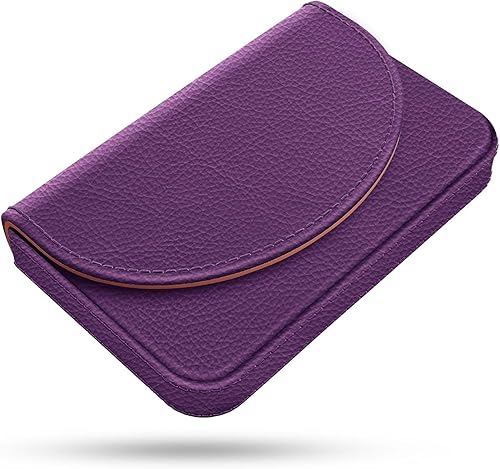 Tarjetero de piel sintética para tarjetas de visita, patrón de impresión en color, tarjetero con bolsillos, bolsillos magnéticos para tarjetas de