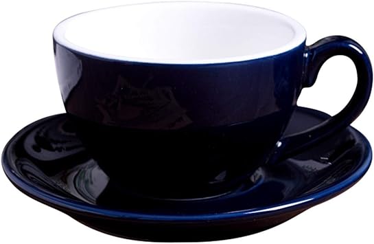 Coffee Mugs,Coffee Mug Ceramic Hand Painted Coffee Cup Creative Vintage Cup Cappuccino Cups for Latte Mocha Tea Coffee Cup with Saucer(Navy Blue)