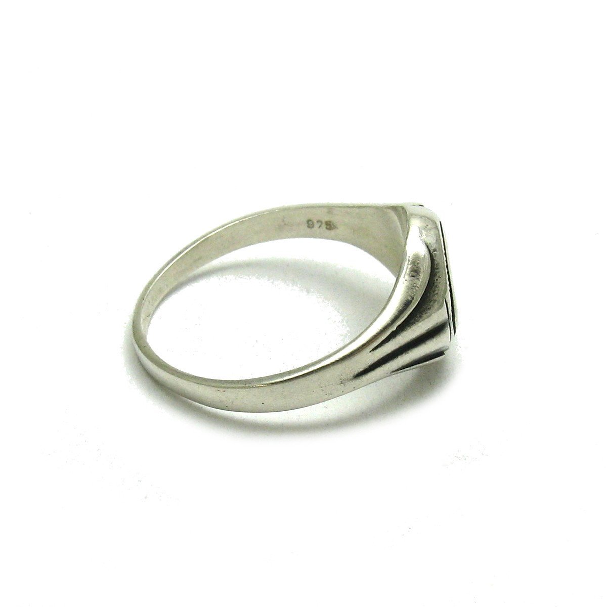 Sterling silber herren ring mit schwarz emaille 925 Empress Größe 49-75
