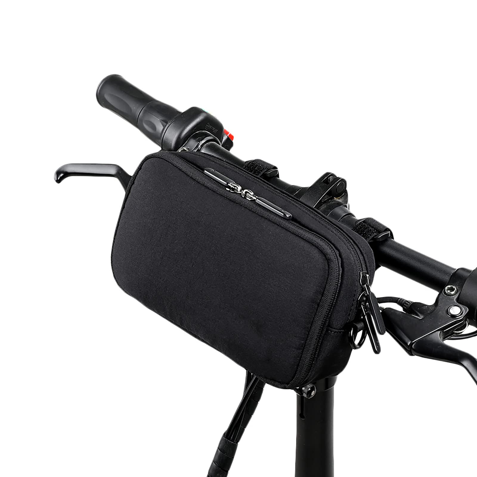 Bolsa de Manillar de Bicicleta Bolsa de Bicicleta de Poliéster Impermeable Multifuncional Bolsa de Almacenamiento de Bolsa de Tubo Superior con Correa de Hombro Extraíble