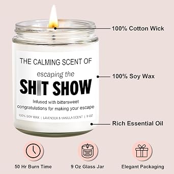 Younift Sarcastic Candles, Going Away, Goodbye, Farewell Gifts for Coworkers - Retirement, Coworker Leaving Gifts for Women, Men - Leaving Job, Moving Away Presents for Friends, Boss, Work Bestie