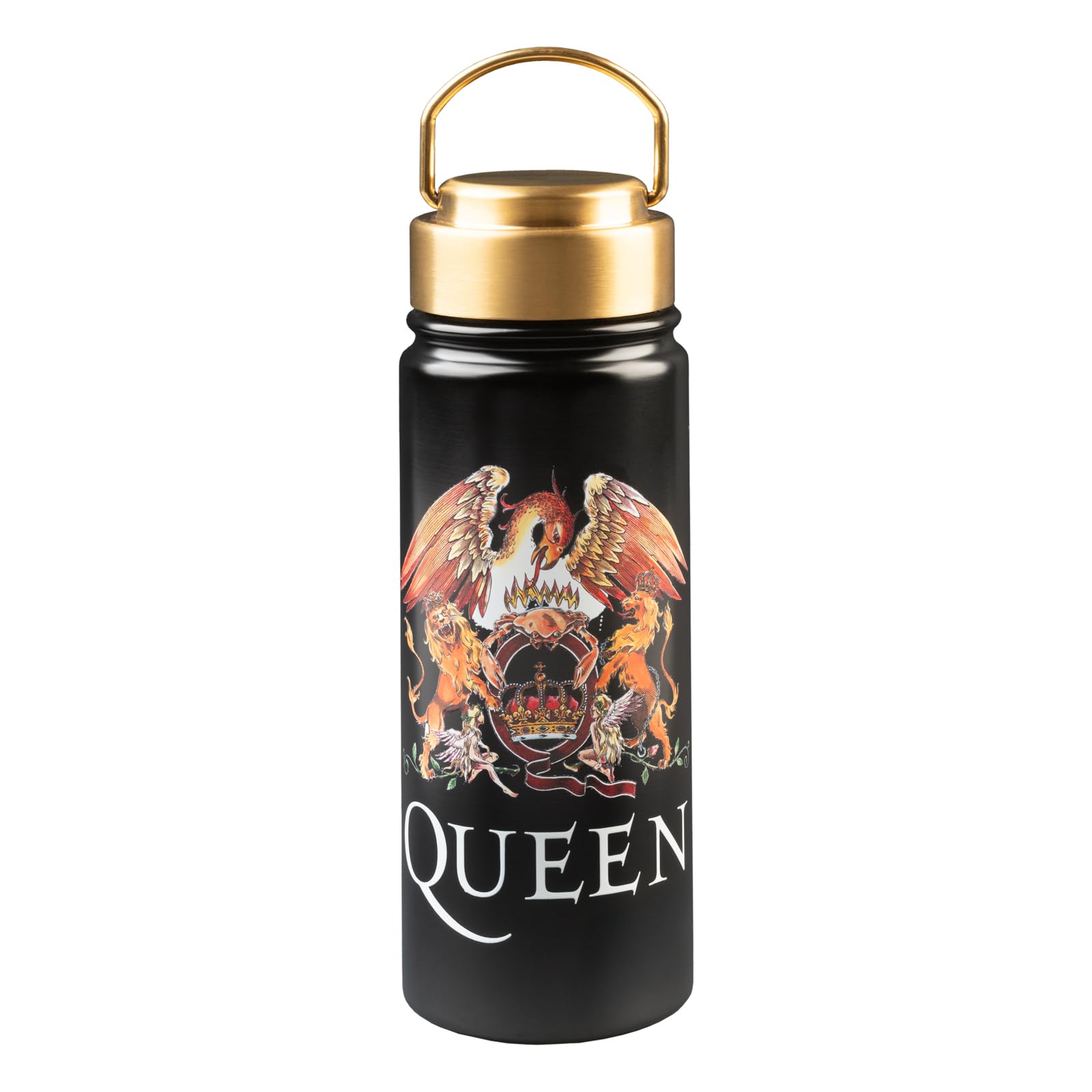 Grupo Erik Metal Water Bottle 550ml / 19.4oz - Queen Merchandise Band | Hot and Cold Water Bottle Stainless Steel, Cute Travel Bottles Gym | Queen Gifts Under 20 Pounds
