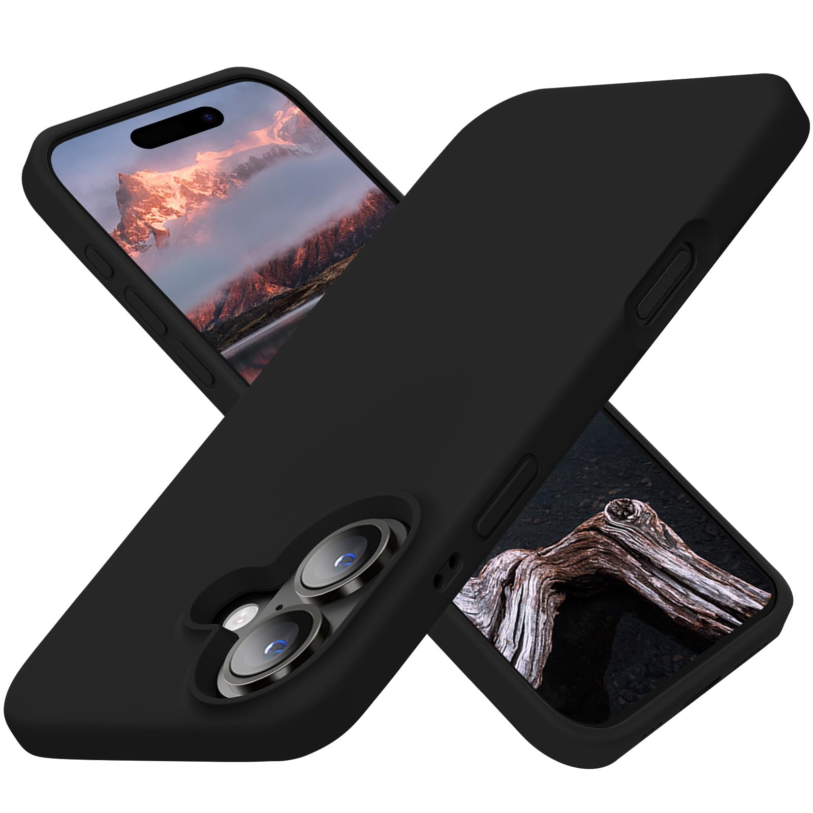Cordking Schutzhülle für iPhone 16 Plus, Silikon, ultradünn, stoßfest, mit weichem kratzfestem Mikrofaserfutter, 17 cm (6,7 Zoll), Schwarz