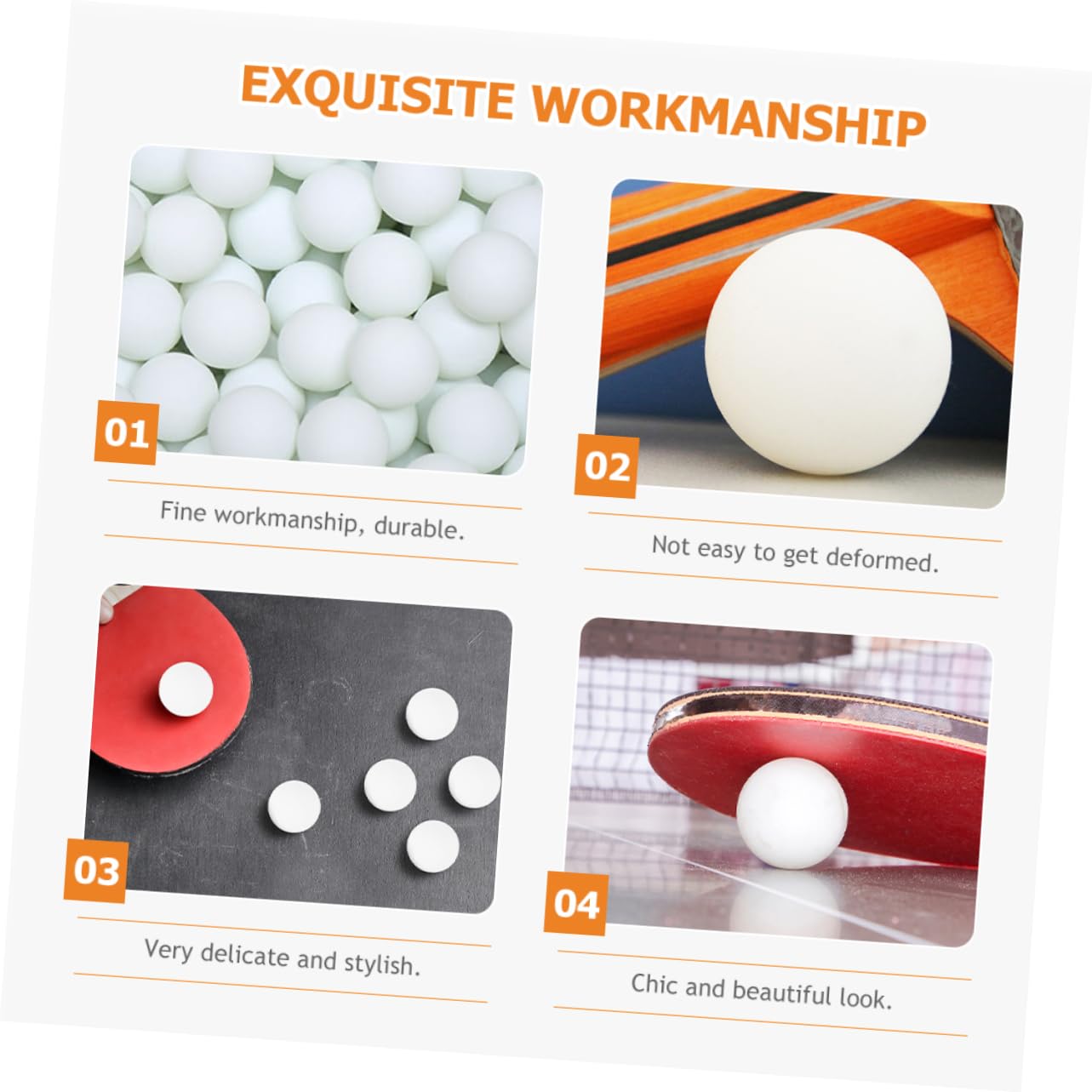 Toyvian 100 Piezas Balones De Ping Pong para Entrenamiento Avanzado De Práctica Balones De Ping Pong para Uso Escuela Gimnasio De Tenis De Mesa