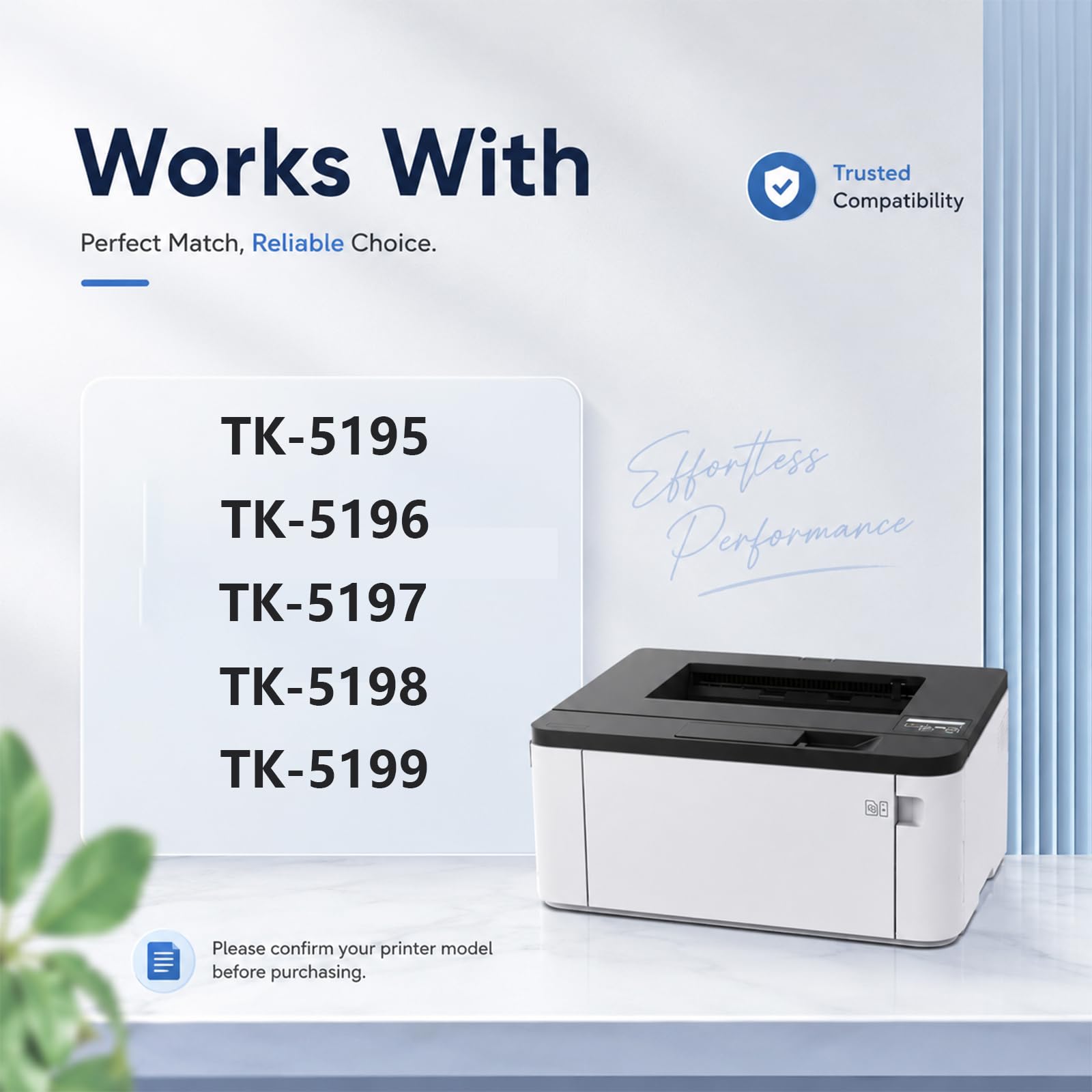 Cartuccia di toner TK-5195, sostituzione ad alta resa per stampante Kyocera LaserJet TK-5195 TK-5196 TK-5197 TK-5198 TK-5199, colori ricchi, stampe ad alta velocità,Yellow