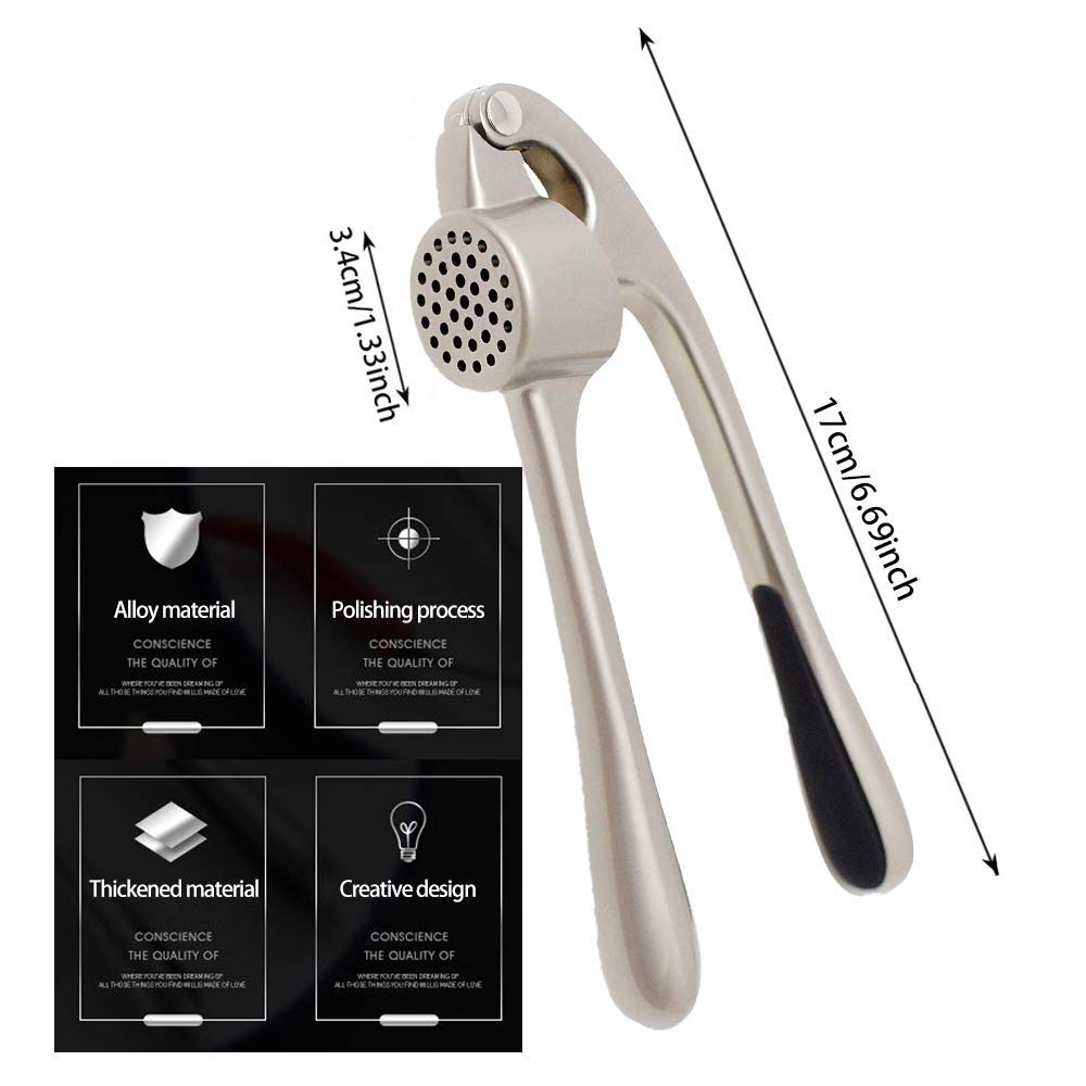 Presse à Ail En Métal - Broyeur Et Éplucheur D'Ail Manuel - Acier Inoxydable - Gadget De Cuisine - 2