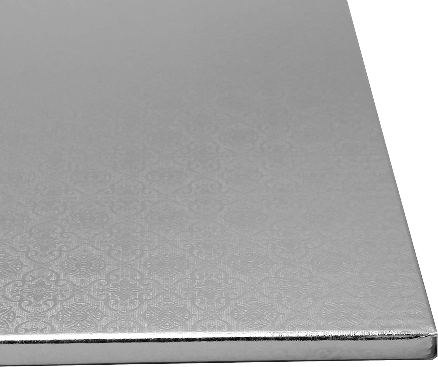 O'CREME Silver Rectangular Cake Pastry Drum Board 1/2 Inch Thick, Half-Sheet Size (13-5/8 Inch x 18-3/4 Inch) - Pack of 5