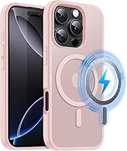 MOBESV Magnetisch Hülle für iPhone 16 Pro Max 6,9 Zoll, Handyhülle kompatibel mit MagSafe, Durchscheinende Matte Dünn Stoßfest Schutzhülle, Rosa