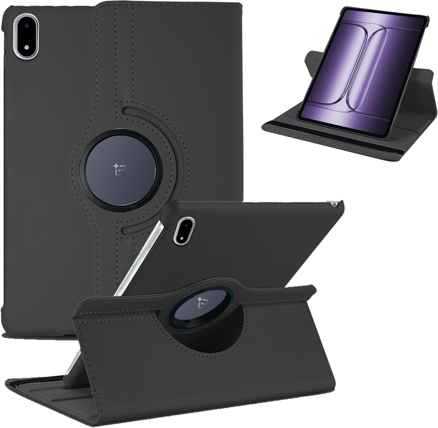 Printme for OnePlus Pad 3 Rotating Case 360° Smart Flip Stand Cover with Auto Sleep Wake, Shockproof PU Leather Protective Case-image-49