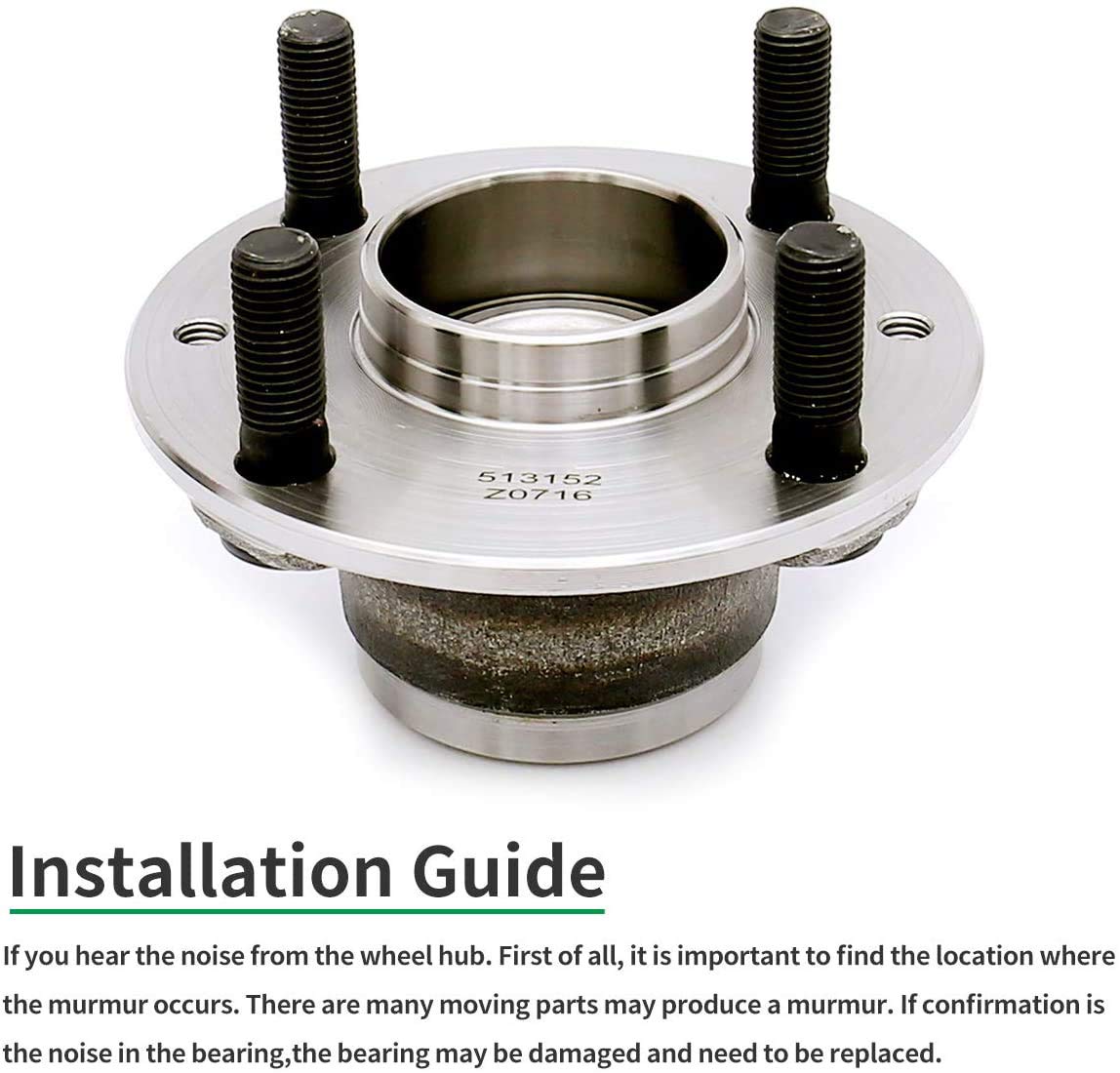 HICKS 513152 Front Wheel Bearing Wheel Hub Assembly fit for 90-05 Mazda Miata (Non ABS)