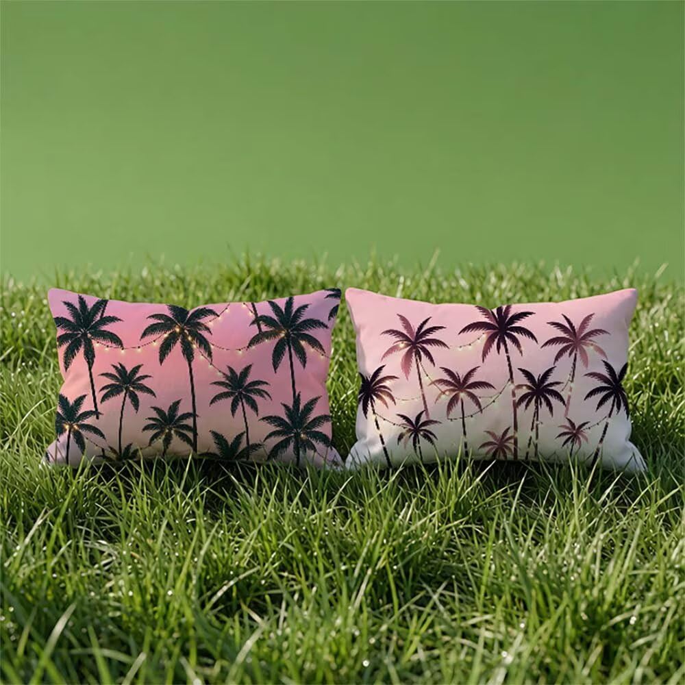Zestaw 2 różowe aksamitne poszewki na poduszki sofa 40x70cm F-2401