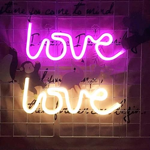 Miniatura 8 de QFFL Paneles de luz LED inteligentes con forma de letrero de neón Decoración de pared LED Luz de noche USB CargaFunciona con pilas Luces de pared de