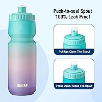 Vista 5 de Botella de agua para bicicleta de 24 onzas, paquete de 2, botella deportiva de 24.3 fl oz, libre de BPA, duradera, se adapta a la mayoría de jaulas