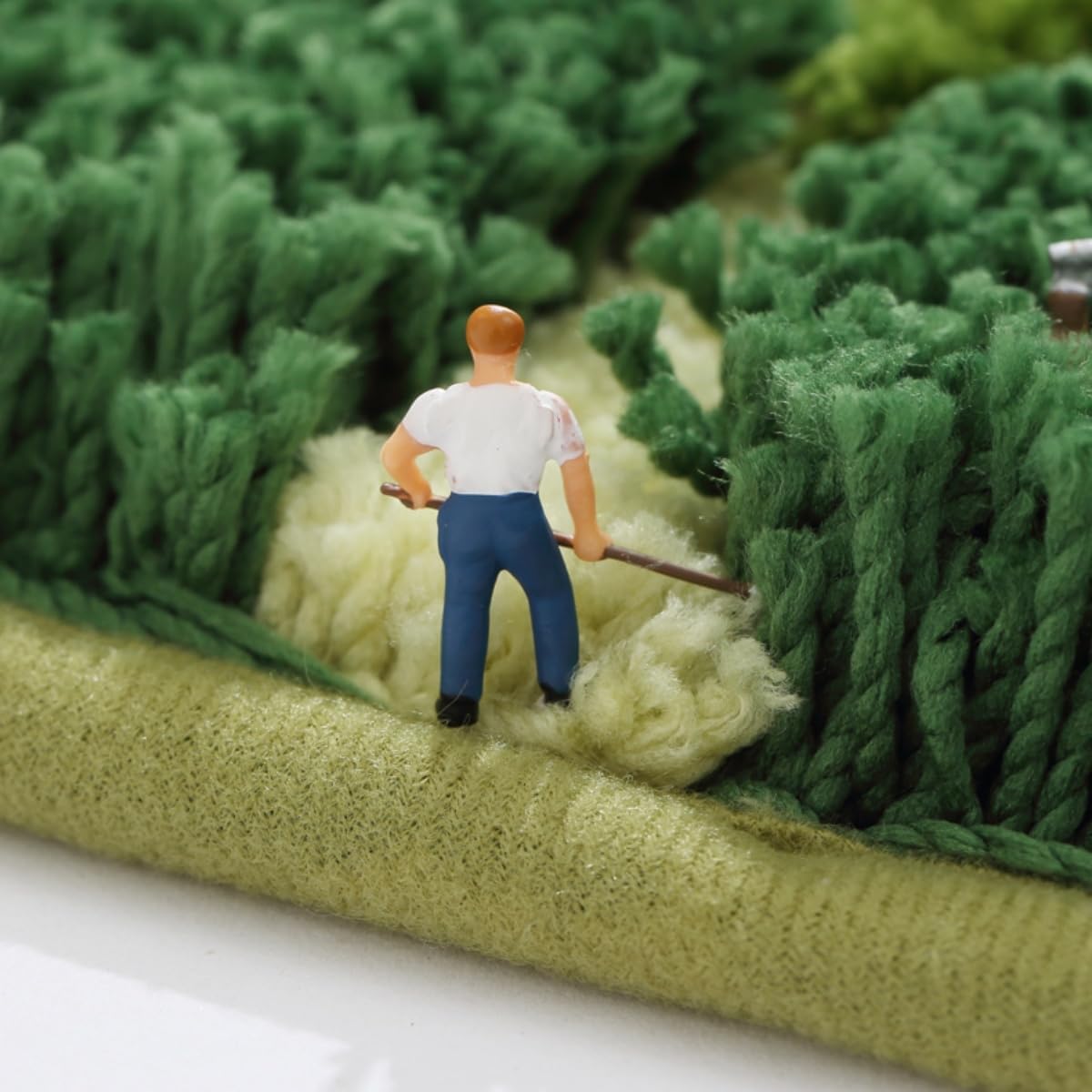 Moss Forest Bathroom Rug, Cute Cozy Green Plant Tufted Mat, Ultra Soft Microfiber, TPR Holder Backing, Absorbent Machine Washable, for Sink Bar, Shower and Bedroom, 19.7" x 31.5", Lawn