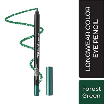 FACESCANADA Longwear Eye Pencil, 5 Bright Color Shades, Smudge Proof, Waterproof, Intense Color, One Stroke Smooth Color, Made In Germany, Peta Approved, Forest Green, 0.04 Oz