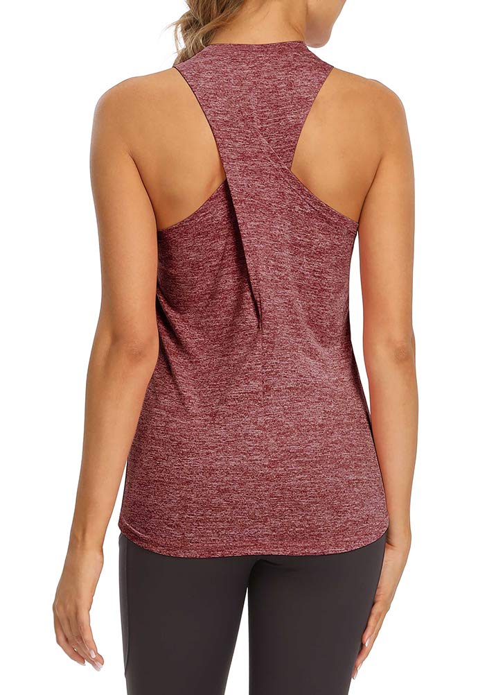 Workout Tops for Women Fitted Racerback Athletic Yoga Gym Shirts Active Wear