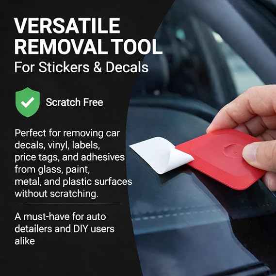HI-TECH PB200 Plastic Scraper Tool Decal, Sticker, Label Remover for Cars & Home Use 3X Larger Ergonomic Design Residue-Free Cleaning (12 Pack)