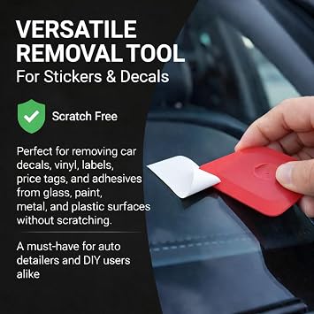 HI-TECH PB200 Plastic Scraper Tool Decal, Sticker, Label Remover for Cars & Home Use 3X Larger Ergonomic Design Residue-Free Cleaning (12 Pack)