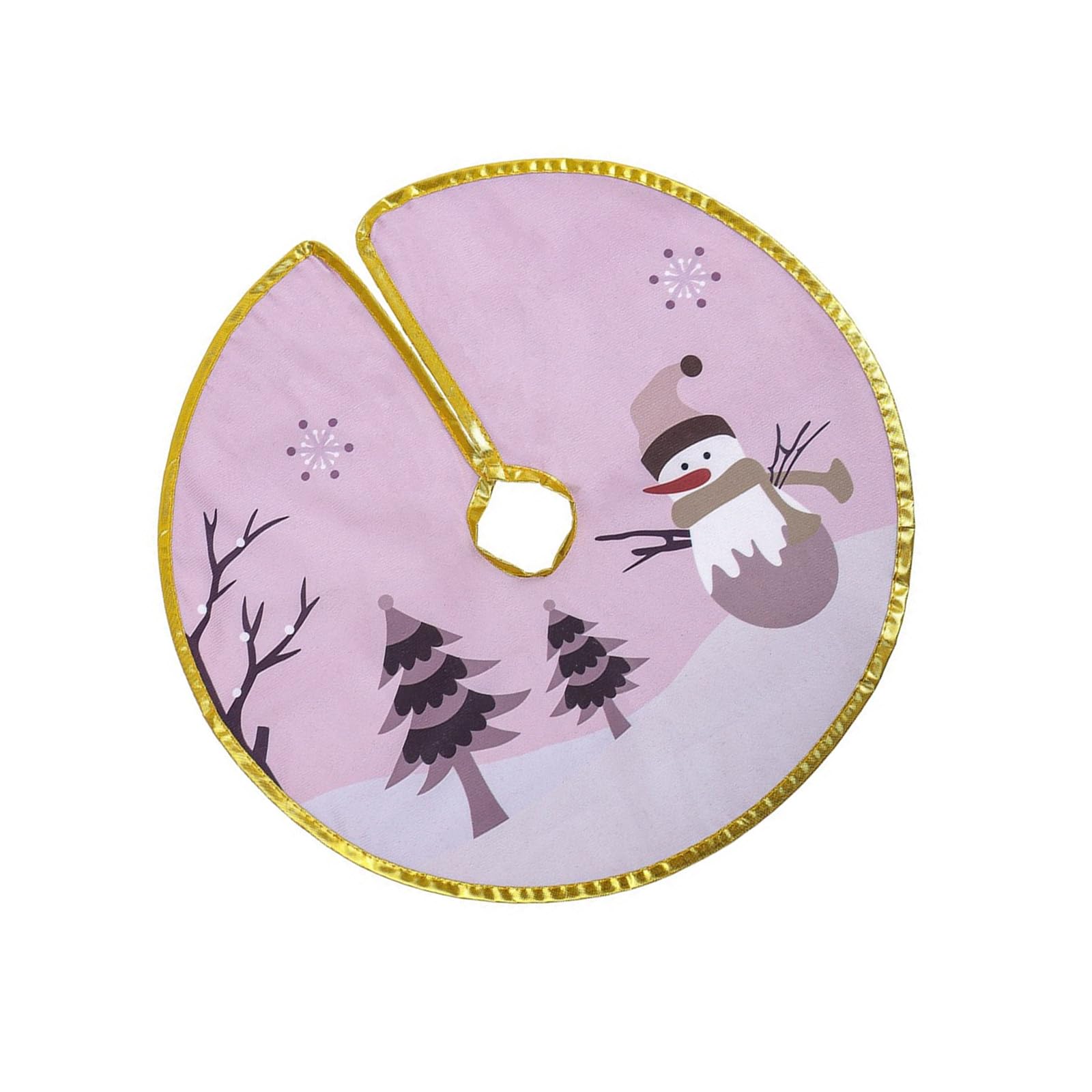 Yhplxyuus Festival Gold Bordered Tree Skirt Festival Celebration Gold Trimmed Tree Skirt for Homes and Mall Decoration Decorative Base Covers