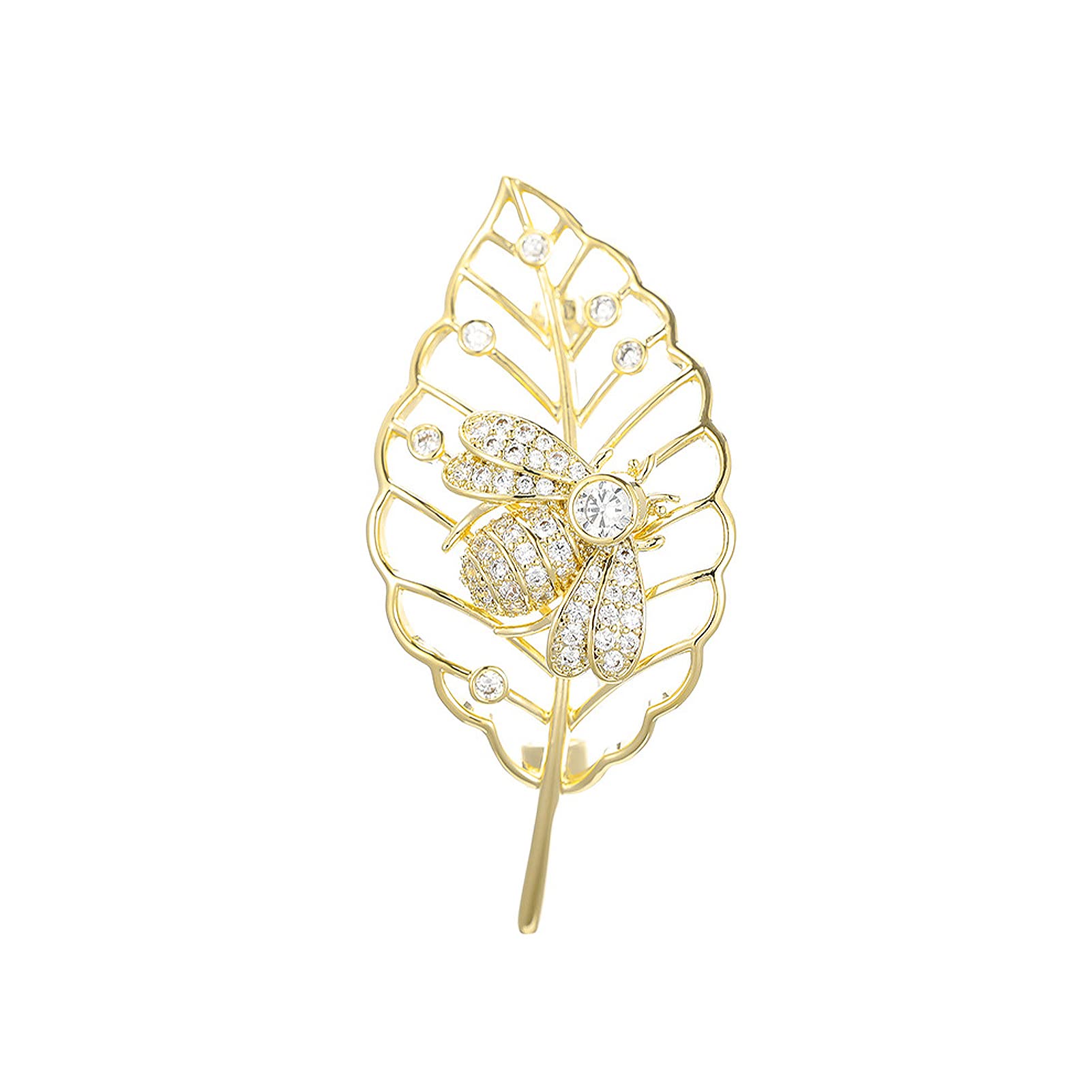 Broche de Abeja para Mujer, Tono de Moda, Solapa, Hoja Hueca, Broche para Madre y Esposa