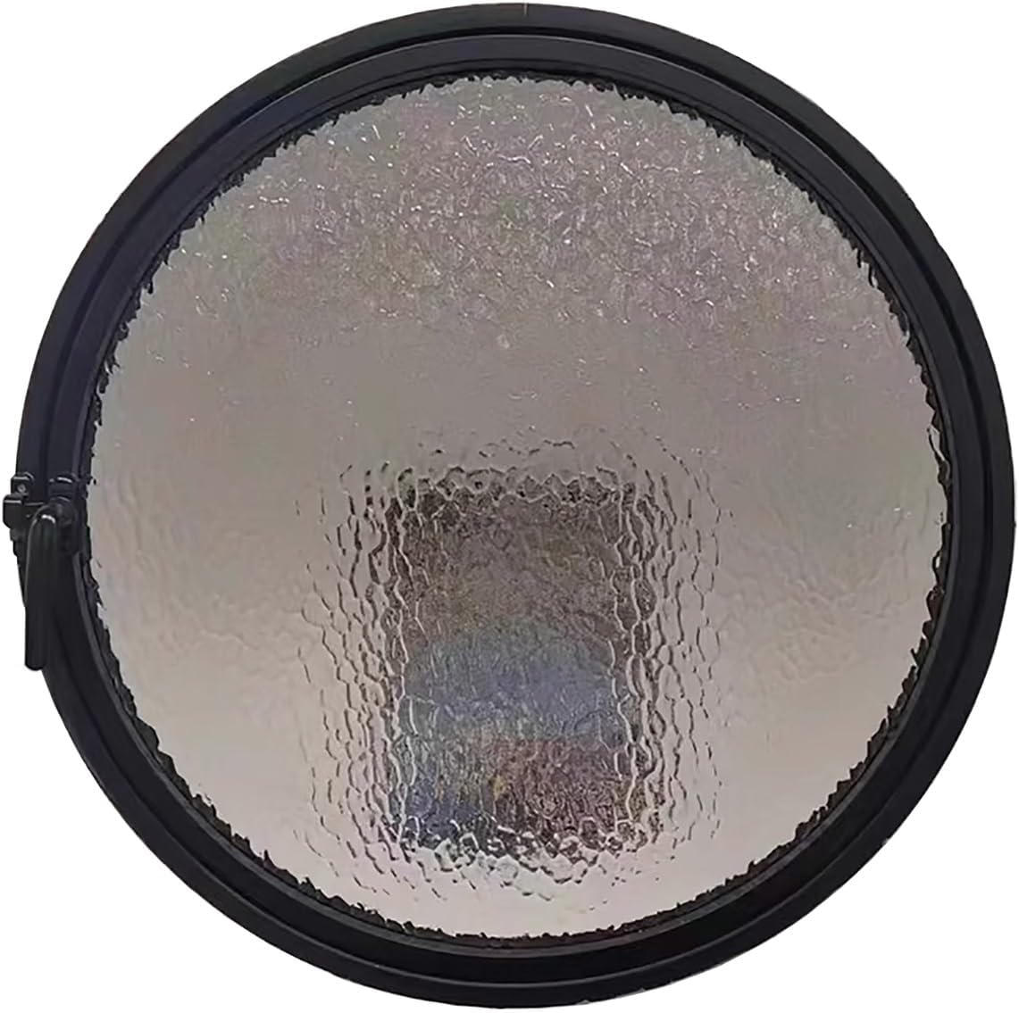 Round Rotating Tempered Glass Window, 360° Rotatable Ventilation Porthole Windows, Embedded Shed Window, For Basement Attic Living Room & Study(Black,70cm/27.5in)