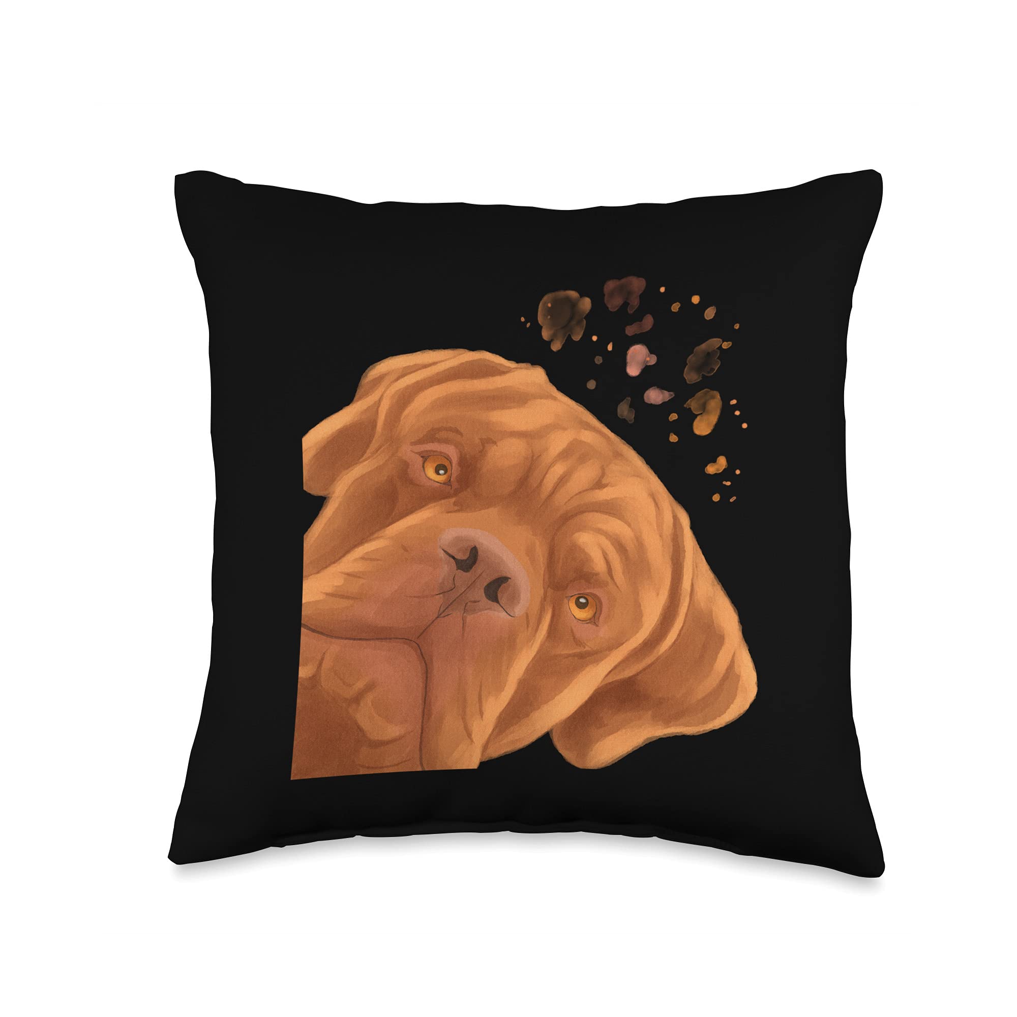 Funny Curious French Mastiff Dog Dogues de Bordeaux Throw Pillow, 16x16, Multicolor