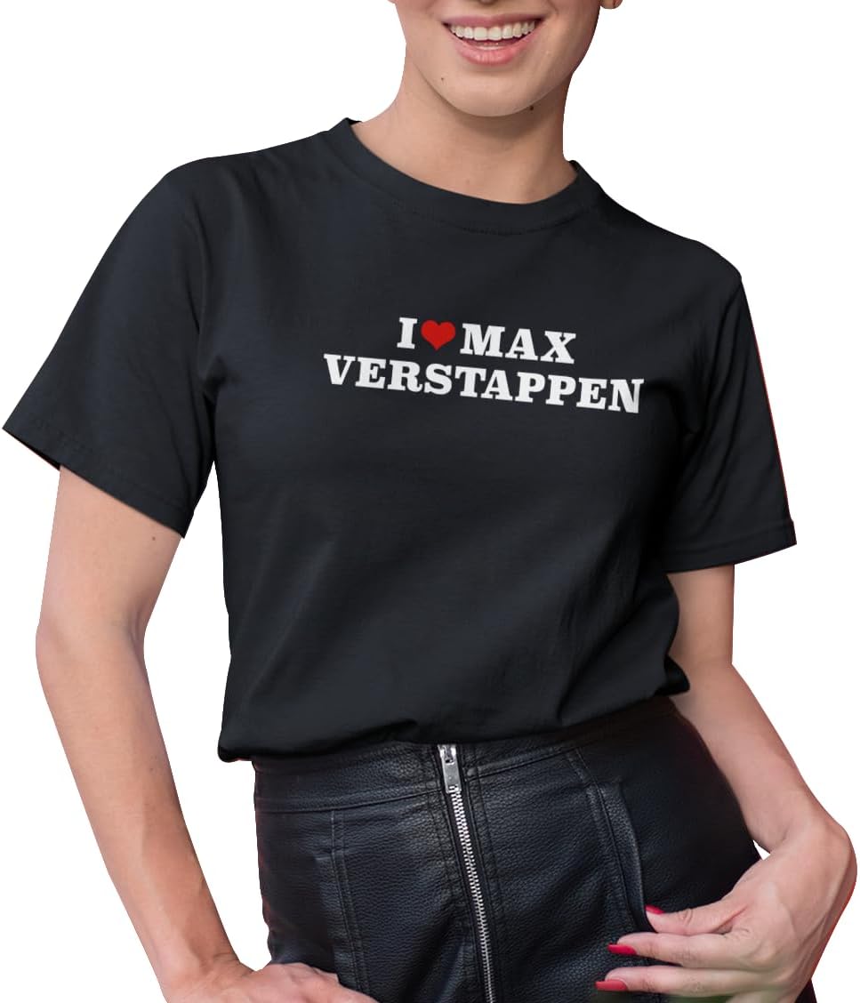 I Love Max Verstappen T-Shirt I Heart Max Verstappen Unisex Design Tee Short Sleeve Unisex Shirt - Image 4
