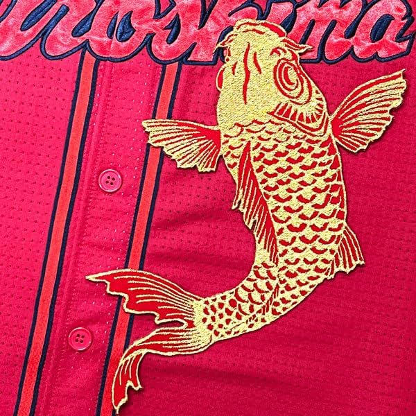 広島 カープ 鯉 金/赤布 右 応援 刺繍 ワッペン