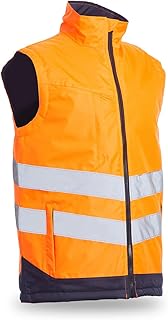 Blackrock Hi-Vis Body Warmer Yellow/Rail Orange Padded Gilet, Hi Viz, For Mens Womens Unisex, Fleece, Workwear, Warm, Gillet, Waterproof Shell & Windproof, Quilted Bodywarmer, Sizes S-6XL