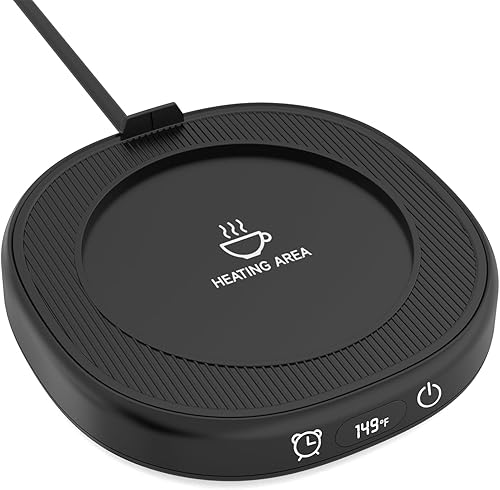 Calentador de taza de café para escritorio, calentador de tazas de apagado automático, calentador eléctrico inteligente de bebidas con 3 ajustes de