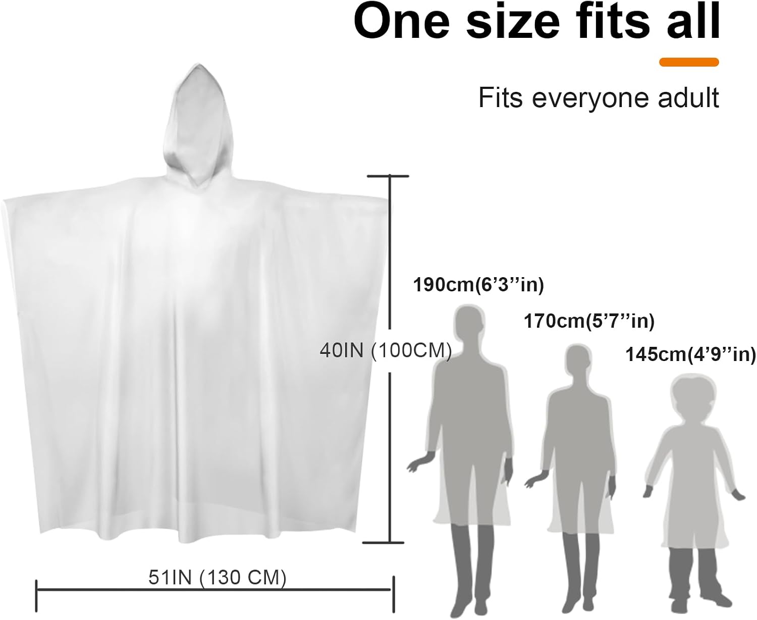 Rain Ponchos for Adults - Clear Disposable Ponchos Family Pack for Disney World & Outdoor, Lightweight,