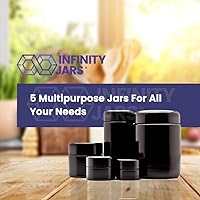 Vista 2 de Infinity Jars Tarro con tapa de rosca, hermético, a prueba de olores, contenedor recargable para almacenamiento a largo plazo, café, especias, té