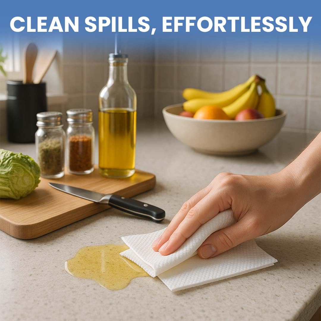 Claret 6 in 1 Kitchen Towels | 2-Ply | Each Roll 60 Pulls | 100% Virgin Pulp | Super Absorbent & Biodegradable | Strong & OBA-Free Tissue Rolls for Cleaning & Kitchen Use (Pack Of 1 (6 Rolls)) - Image 10 thumbnail
