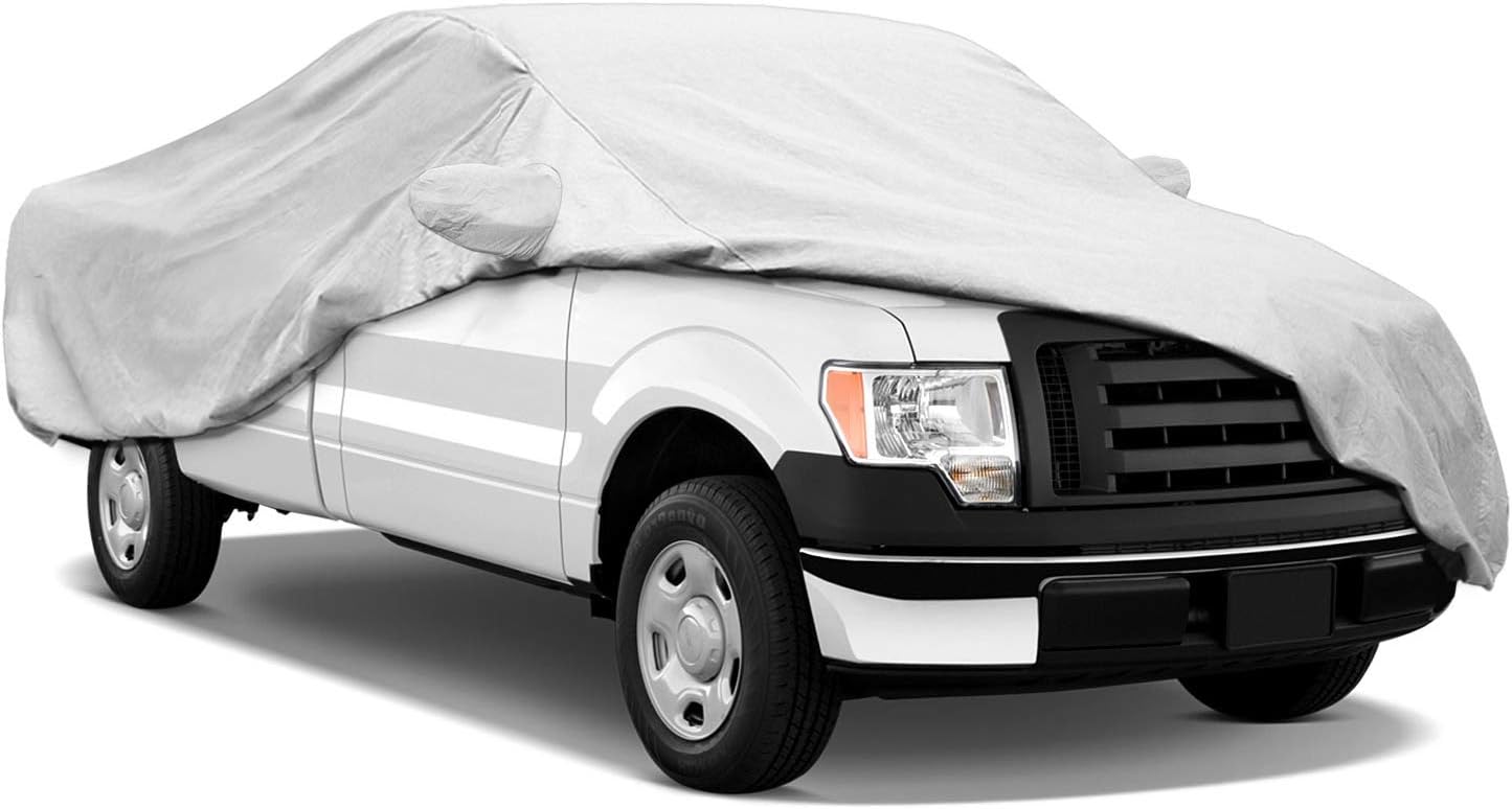 KAKIT 6 Layers Truck Cover Waterproof All Weather Windproof Snowproof UV Protection Pickup Truck Covers with Anti-Theft Lock(Fits Up to 224")