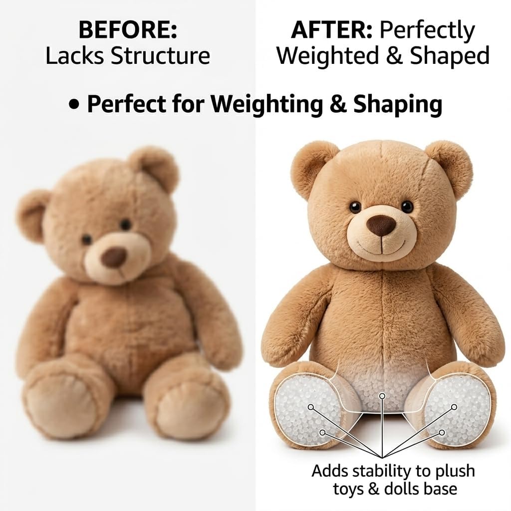 5 lb Polypropylene Pellets, Polypropylene Pellets Weighted Stuffing Beads, Bean Bag Filler Beads, Weighted Beads for Stuffed Animals, Bean Bags, Doll, Blankets and Crafts