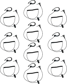 LYWBETOP 10-Pack 3.5mm Surveillance Earpiece G-Shape Covert Listen-Only Headset for Baofeng Motorola Kenwood Cobra Midland Radios