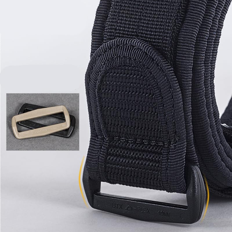 Men's Military Belt, Tactical Stretch Nylon Belt for Pants Webbing Belt for Outdoor Hiking Hunting3