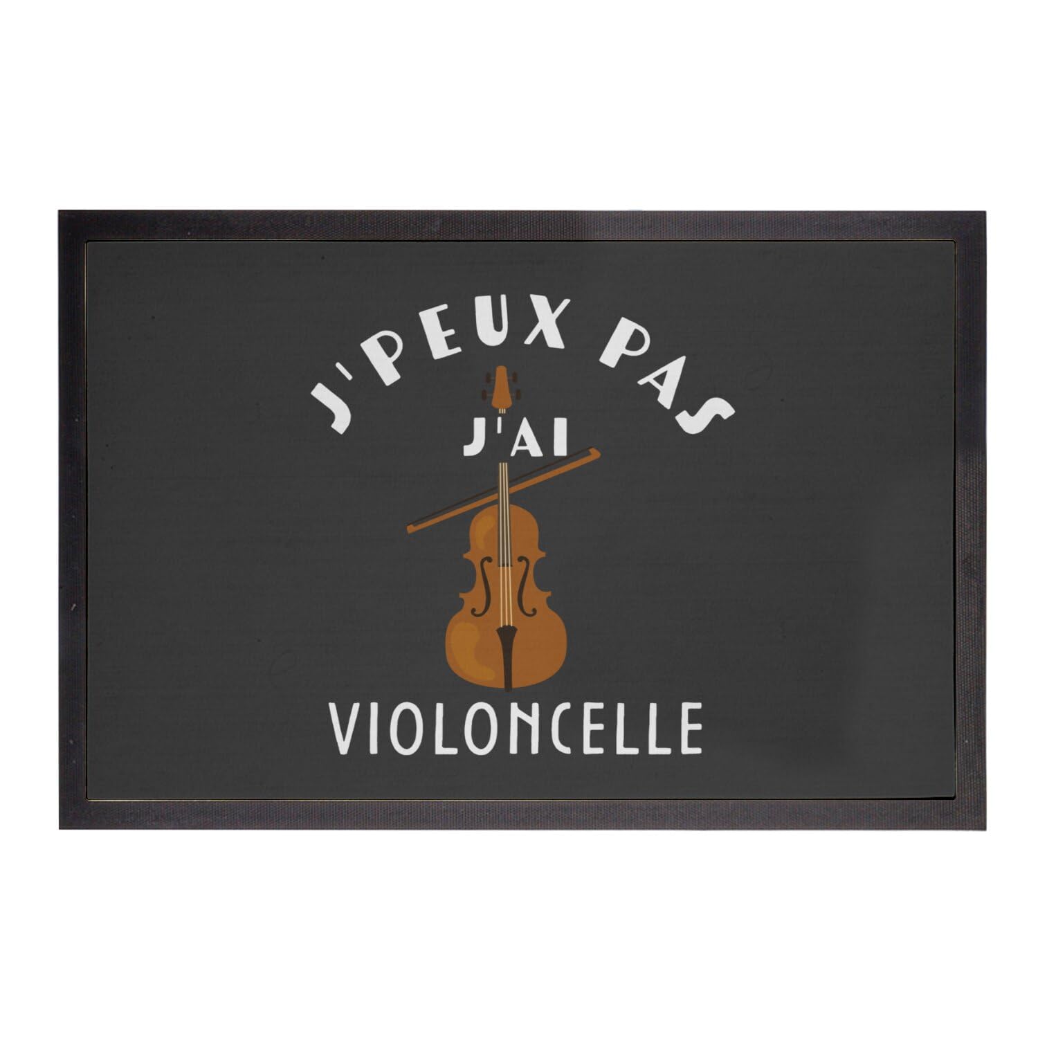 Paillasson Violoncelle Noir Évite la Saleté Style Orchestre 60x40
