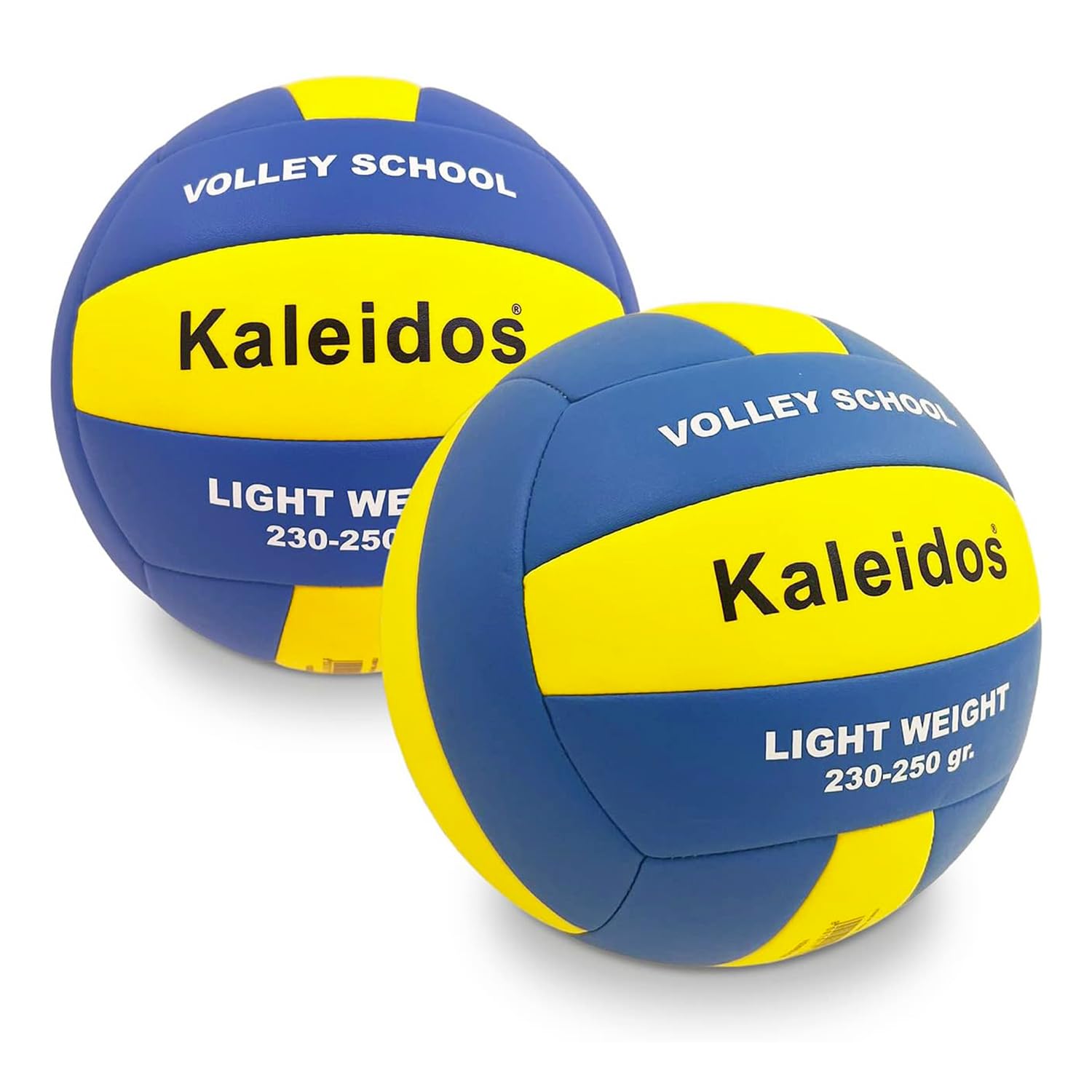 MONDO Sport - Boule de Jeu Volley School Taille 5 Indoor Soft Touch Faux Cuir 250 g Couleur Jaune, Bleu - 13066